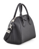Antigona Small Sugar Goatskin Satchel Bag, Black