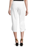 Eden Pull-On Capri Pants, White