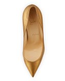 Pigalle Follies Leather 100mm Red Sole Pump, Bronze