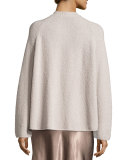Ladder-Stitched Funnel-Neck Cashmere-Blend Sweater, Hazel