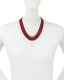 Five-Strand Smooth Ruby Necklace