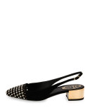 Pearly Laser-Cut Slingback 30mm Pump, Black