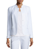 Emilia Snap-Front Jacket, White