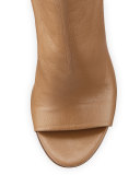 Gabrielle Leather Cutout Bootie, Sand