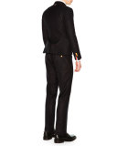 Faded-Stripe Two-Button Wool Sport Coat, Navy