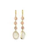Linear Druzy Drop Earrings, Neutral/White