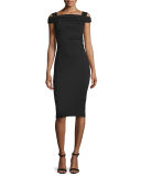Cold-Shoulder Cap-Sleeve Dress