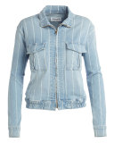 Citadel Zip-Front Striped-Denim Jacket, Barrington