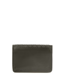 Woven Flap Credit Card Case, Light Gray