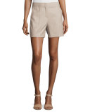 Masibeth Continuous Wool-Blend Shorts, Gray Khaki