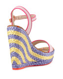 Lucita Canvas Espadrille Wedge Sandal, Pastel Pink