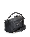 Small Calfskin Puzzle Bag, Black