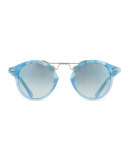 St. Louis Round Gradient Sunglasses, Blue
