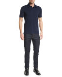 Short-Sleeve Polo Shirt, Navy