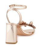 Lilico Floral Leather 85mm Sandal, Rose Gold