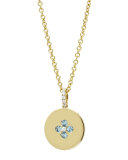 Domino Blue Topaz Four Stone Pendant in 18k Yellow Gold
