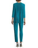 Tsisa Elastic-Back Ankle Pants, Bay