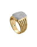 Bamboo 18k Diamond Five-Row Ring, Size 7