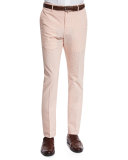 Benn Seersucker Cotton/Linen Straight-Leg Pants