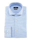 Jery Textured Micro-Print Dress Shirt, Light Blue