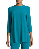 Pleated-Back 3/4-Sleeve Tunic, Bay