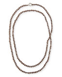 Hematite Beaded Long Necklace, Velvet