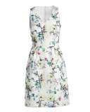 Sleeveless Floral Jacquard Dress 
