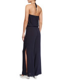 Hand-Embroidered Split Wide-Leg Jumpsuit