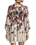 Silk Short Robe, Botanica Print