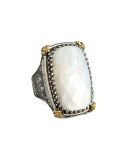 Rectangular Mother of Pearl Selene Ring