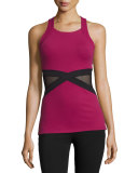 X-Marked Mesh Tank Top, Merlot