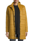 Quilted Nylon Knee-Length Coat, Petite