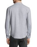 Utility-Pocket Long-Sleeve Shirt, Light Gray