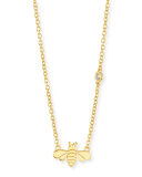Bee Bezel-Diamond Pendant Necklace