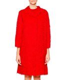 Cordonetto Lace Topper Coat, Bright Red