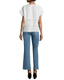 Lou Flare-Leg Cropped Jeans, Scallop