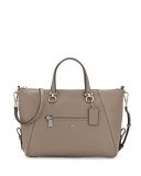 Primrose Leather Satchel Bag, Fog