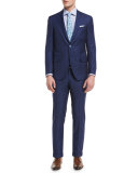 Plaid Aquaspider Super 160s Wool Two-Piece Suit, Blue