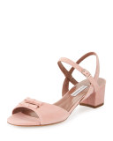 Bonnie Suede 40mm City Sandal, Peach