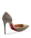 Iriza Glitter 100mm Red Sole Pump, Silver/Gold