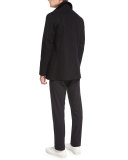Mercer Double-Breasted Pea Coat, Black
