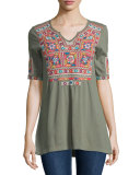 Bella Short-Sleeve Boho Tunic 