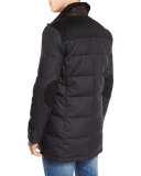 Down Car Coat w/Cashmere Panels