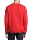 Semi-Fancy Piqué Sweatshirt, Cherry Red/Navy Blue