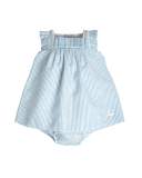 Sleeveless Striped Shift Dress w/ Bloomers Blue, Size 6M-3