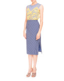 Tubino Seersucker Pencil Skirt, Provence Blue