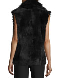 Shearling Fur-Trim Leather Vest