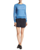 Slouchy Rolled-Cuff Linen-Blend Shorts