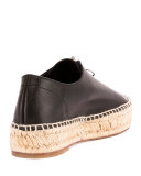 Devon Zip-Front Espadrille Flat, Black