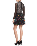 Blaise Floral-Embroidered Lace Mini Skirt